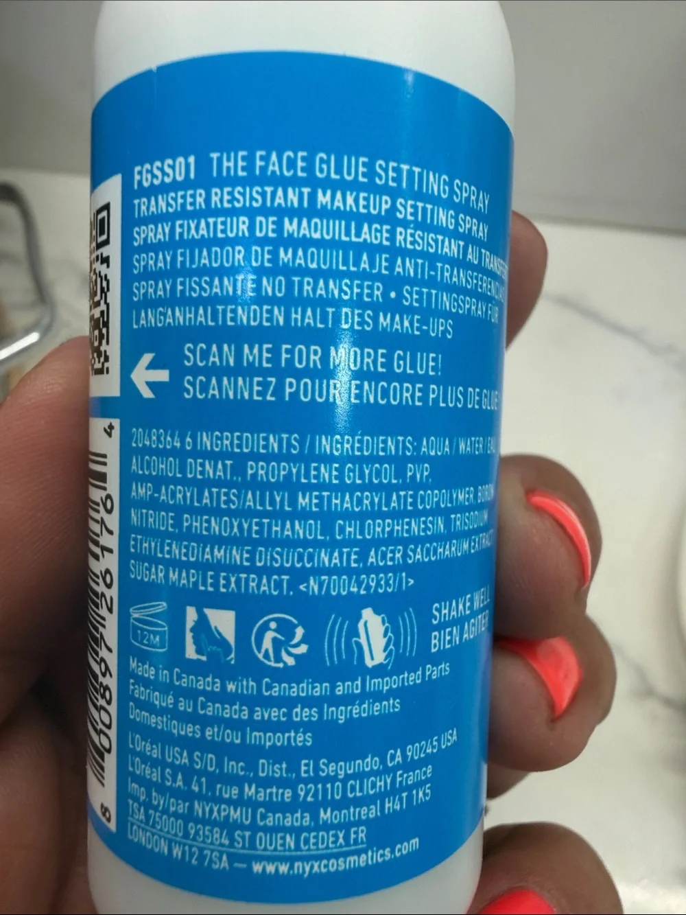 NYX The Face Glue Setting Spray — Pink & Blue Bottle